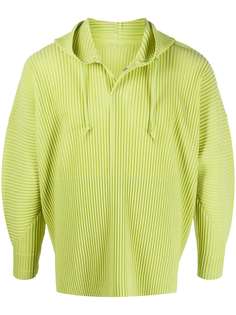 Homme Plissé Issey Miyake ribbed press-stud hoodie