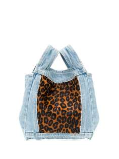 Simonetta Ravizza джинсовая сумка-тоут с леопардовым принтом