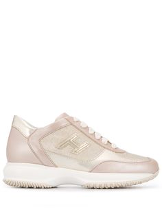 Hogan round toe metallic-sheen sneakers