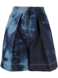 Gina tie dye front pleated shorts