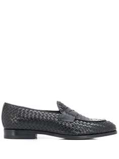 Tagliatore round toe woven-detail loafers