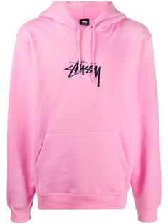 Stussy logo-embroidered hooded sweatshirt