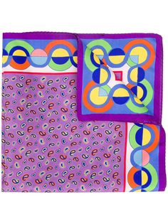 Etro contrast print silk pocket square
