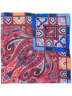 Etro paisley print silk pocket square