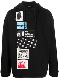 Raf Simons patch-embellished oversized hoodie