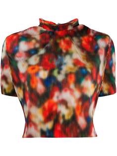 Frankie Morello blurry floral-print top