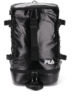 Fila checked logo-print backpack