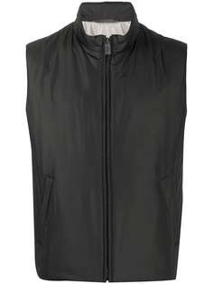 Canali quilted high collar gilet jacket