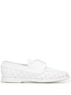 Le Silla quilted style stud detail loafers