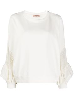 Twin-Set embroidered-panel cotton sweatshirt