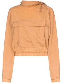 Reebok X Victoria Beckham beige zip neck logo hoodie