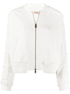 Twin-Set pleated trim bomber jacket