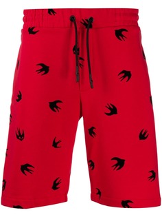 McQ Alexander McQueen swallow print track shorts