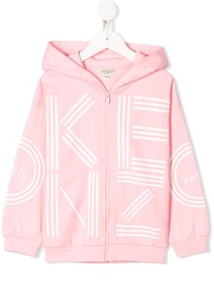 Kenzo Kids logo-print zip-through hooded sweatshirt