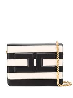 Elisabetta Franchi striped logo cross-body bag