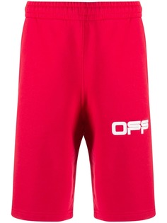 Off-White AIRPORT TAPE SWEATSHORTS RED MULTICOLOR