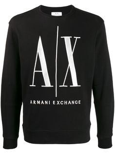 Armani Exchange толстовка с вышитым логотипом