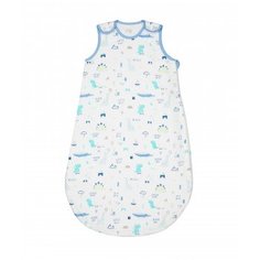 Спальный мешок муслиновый "Динозаврик" (6-18 мес.), 0,5 тог, белый и синий Mothercare