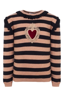 Полосатый джемпер с аппликацией Dolce & Gabbana
