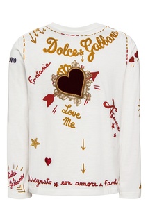 Лонгслив с принтом и вышивкой Dolce & Gabbana