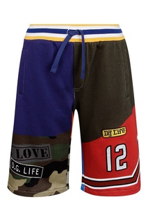 Трикотажные шорты с ярким принтом Dolce & Gabbana