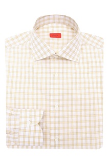 Белая рубашка в клетку Isaia