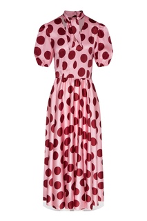 Розовое платье в бордовый горох Dolce & Gabbana
