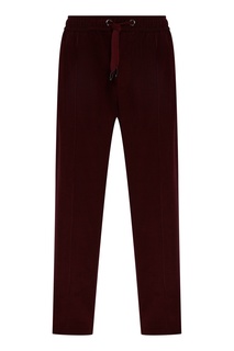 Бордовые брюки-джоггеры Dolce & Gabbana