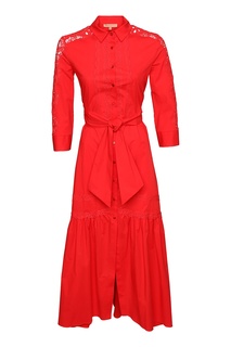 Красное платье с кружевом Ermanno Scervino