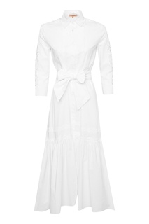 Белое платье с кружевной отделкой Ermanno Scervino