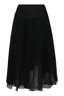 Черная фатиновая юбка с вышивкой Ermanno Scervino