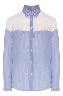 Голубая рубашка с кружевом RED Valentino