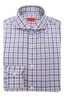 Рубашка в сине–желтую клетку Isaia