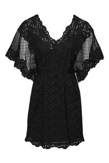 Черное мини-платье из хлопка Ermanno Scervino