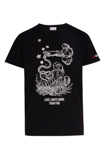 Черная футболка с принтом RED Valentino