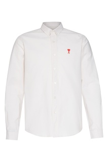 Белая рубашка с длинными рукавами AMI Paris