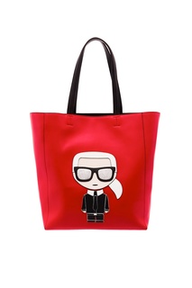 Красная сумка с аппликацией Karl Lagerfeld