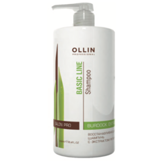 OLLIN Professional шампунь Basic Line Burdock Extract восстанавливающий с экстрактом репейника 750 мл с дозатором