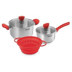 Набор посуды Rondell Breit RDS-1002 5 пр. красный/стальной