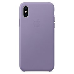 Чехол Apple кожаный для Apple iPhone XS лиловый