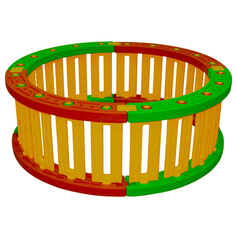 Манеж-ширма King Kids RB 6000 желтый/зеленый/красный