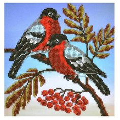 Hobby & Pro Набор для вышивания бисером Снегири 20 х 20 см (БН-3226)