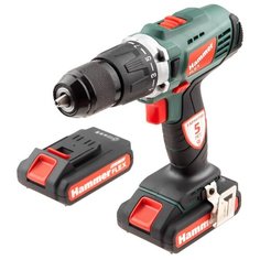 Аккумуляторная дрель-шуруповерт Hammer ACD185HD 43 Н·м зеленый/черный