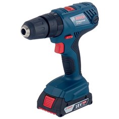 Ударная аккумуляторная дрель-шуруповерт BOSCH GSB 180-LI 2.0Ач х2 кейс 54 Н·м синий/черный