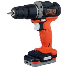 Ударная аккумуляторная дрель-шуруповерт BLACK+DECKER BDCHD12S1 40 Н·м оранжевый/черный