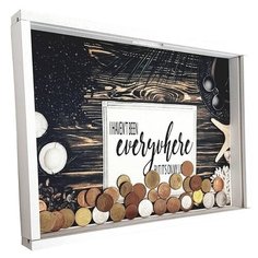 Копилка Grifeldecor Список путешествий, МДФ, 30x2.5x21см, белый белый