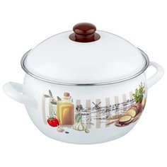 Кастрюля Savasan Италия 63249 4,8 л, белый с рисунком