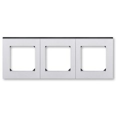 Рамка 3п ABB Levit 2CHH015030A6070, серебро/дымчатый черный