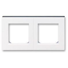 Рамка 2п ABB Levit 2CHH015020A6062, белый/дымчатый черный