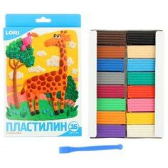 Пластилин LORI Классика 16 цветов с европодвесом (Пл-004)